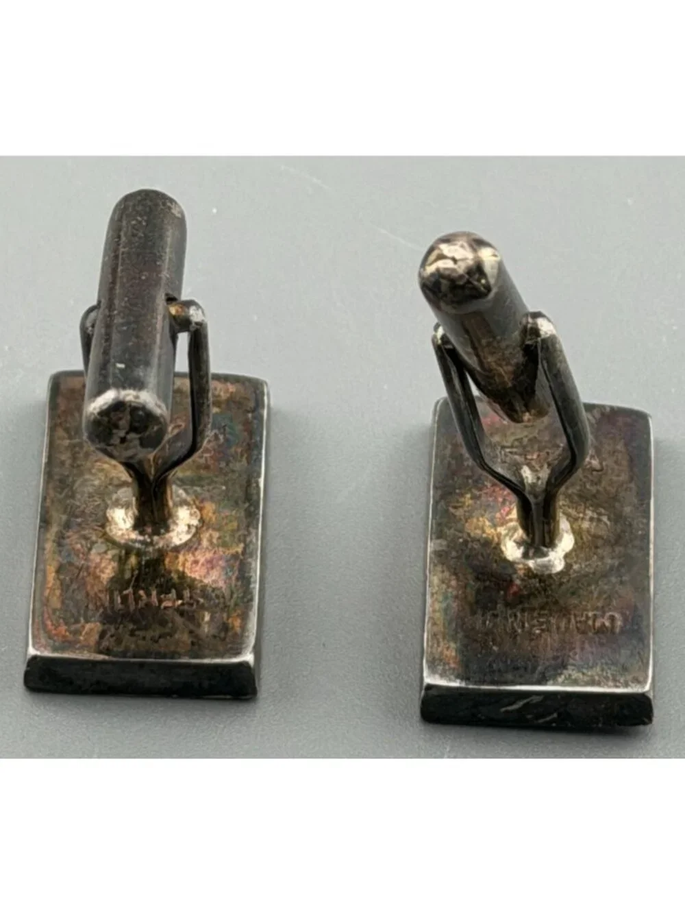 Vintage Cuff Links Sterling Silver Abacus Moving Beads Hong Kong Mechanical 3/4